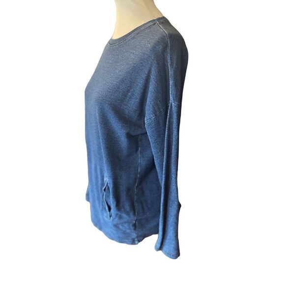 Forever 21 Women's Long Sleeve Sweatshirt Pullover Pockets Crewneck Blue Small - Picture 7 of 9